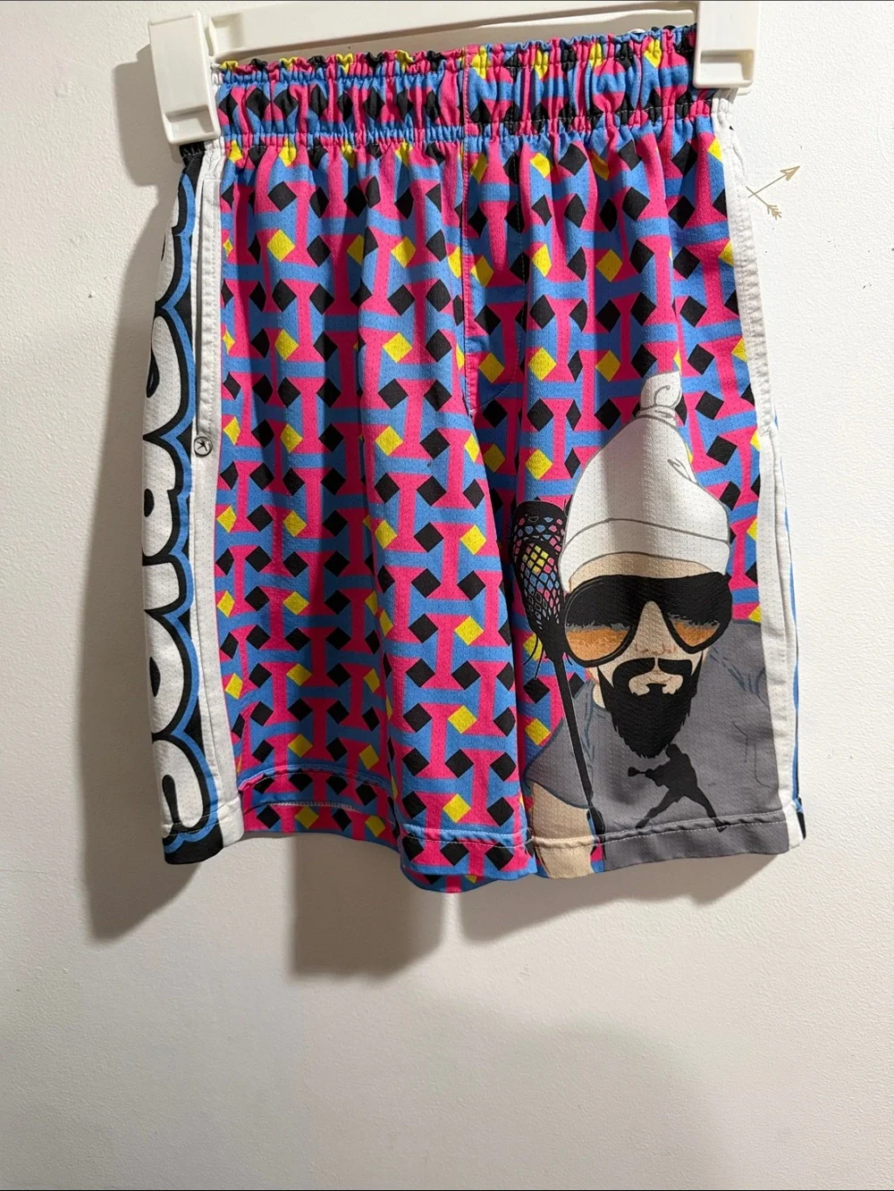 Kids Multicolor Graphic Lacrosse Print Shorts - Bright Pink Pattern